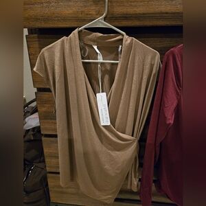 Dear Scarlet Taupe Sleeveless Top NEW Size Large